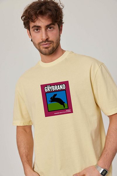 NOMARC Μπλουζάκι με στάμπα κίτρινο κουνέλι Grybrand