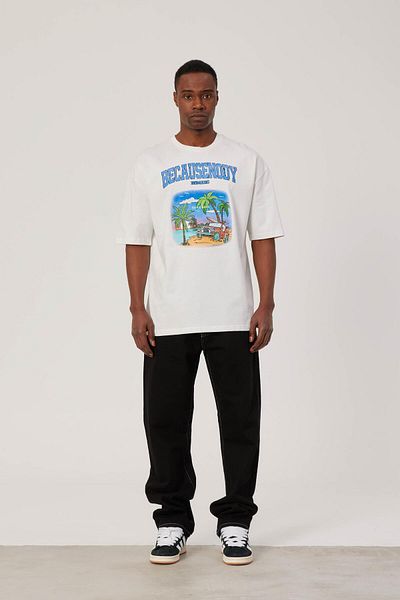 NOMARC Tricou alb - Imprimat Becausenody