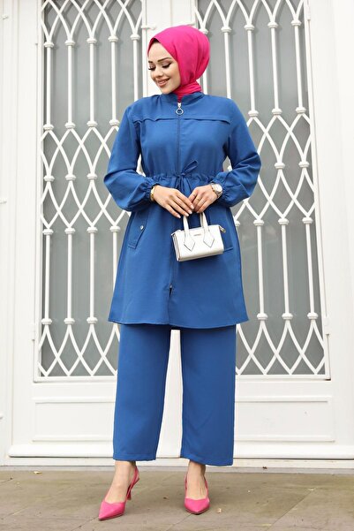 MİSSKAYLE Подробен скромен индиго комплект за тунел