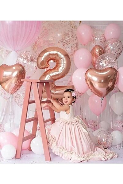 Store Sell 2 Yaş Roze Gold Doğum Günü Balon Seti Modern Tsrm 161141