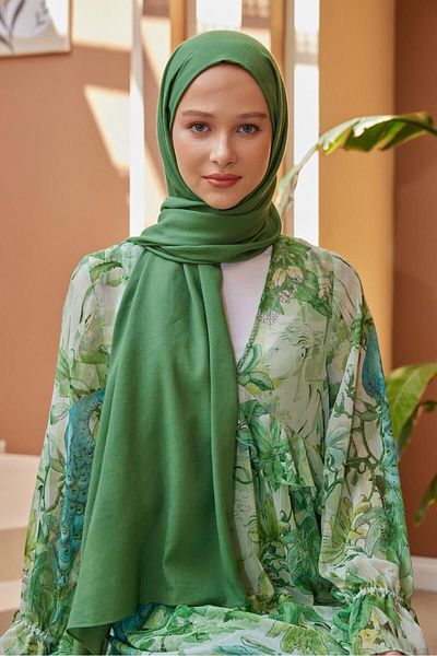 Şalland Organic Cotton Voile Shawl Grass Green