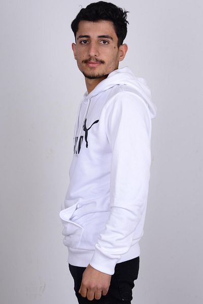 Puma 586688 -02 Ανδρικός ιδρώτας με λευκή στάμπα με κουκούλα