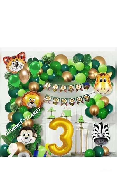 DÜVENCİ TİCARET Safari Temalı Folyo Lüks Zincir Balon Seti