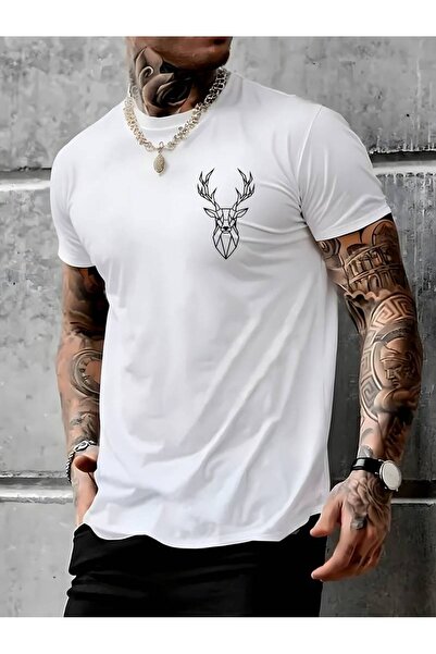 NoVibe Tricou din bumbac unisex cu mânecă scurtă cu imprimeu