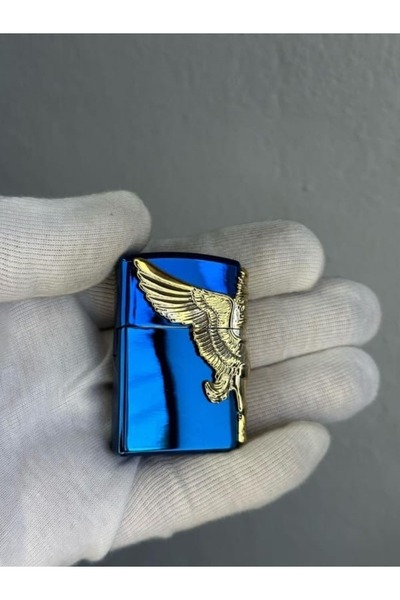 HK GİFT SHOP Kabartmalı kanatlı melek figürlü metal gazlı çakmak