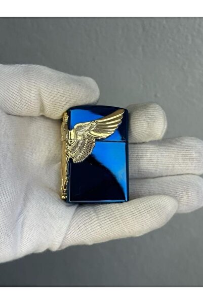 HK GİFT SHOP Kabartmalı kanatlı melek figürlü metal gazlı çakmak