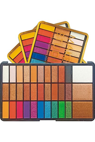 RS Ronassi Cosmetics Makeup Studıo 30'lu Göz Farı & 3'lü Aydınlatıcı & Gold S...