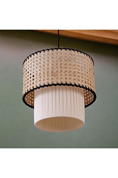 oceanpoint Doğal Hazeran & Kumaş Avize Tekli Sarkıt Natural El Yapımı Özel Tasarım 30CM