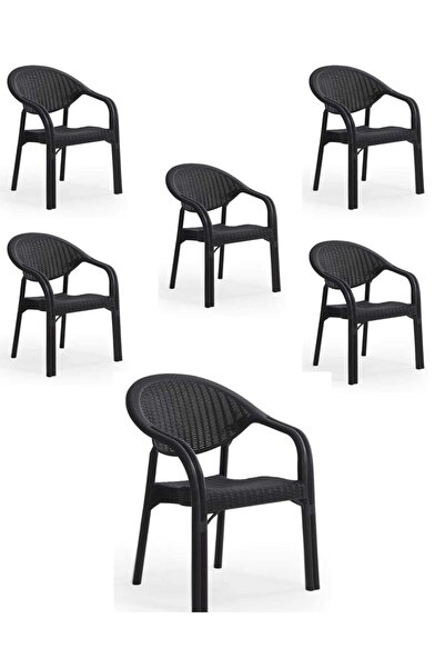 ALPSAN CUP AMBALAJ Rattan 6'lı Modern Bambu Bahçe&balkon Sandelye