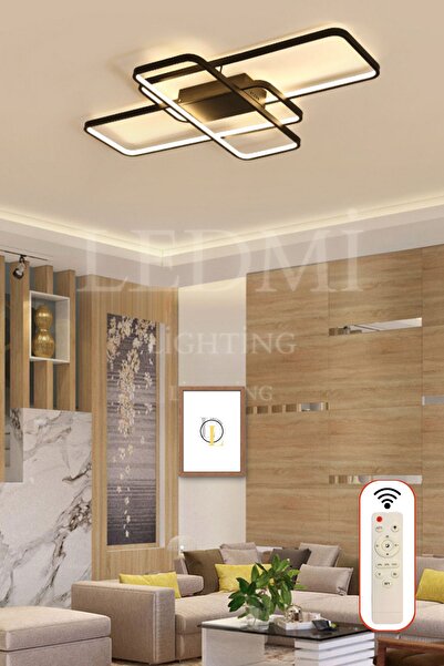 NZL Lighting Yüksek Aydınlatmalı Dikdörtgen Siyah Tavan Led Avizetek Renk Aydınlatma, Avize,salon Avizesi