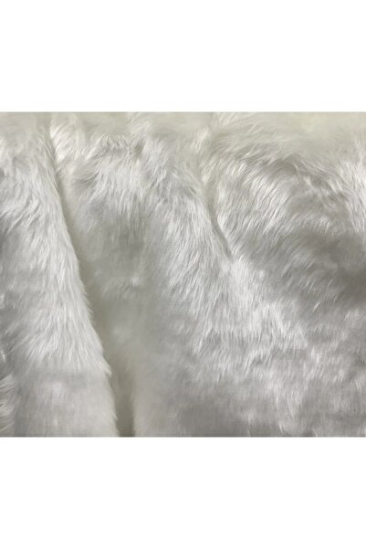 Hanedan Kumaş Yumuşak Ve Uzun Tüylü Peluş Kürk Kumaş Kırık Beyaz
