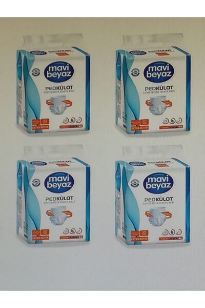 Mavi beyaz Ped Emici Külot Yetişkin Hasta Bezi(xlarge) Ekstra Büyük Boy 4x30=...