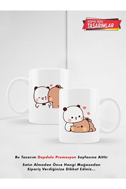 Genel Markalar İkili Mochi Tasarımlı Kupa Bardak