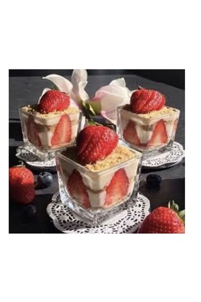 Pembelia Life 6-Piece Magnolia Cup Bowl Glass Magnolia Pudding Dessert Cup Ice Cream Bowl Presentation Set