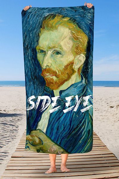 Sozakko Side Eye Men's Cotton Sea Bath Beach Towel