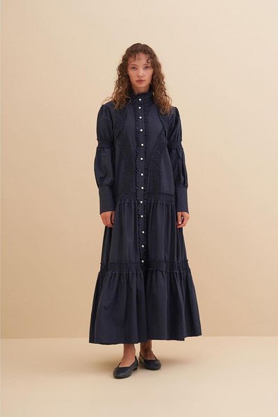 FUSHYA Pearl Detailed Gathered Dress