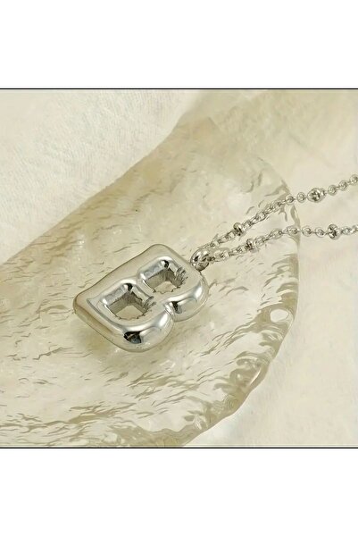 BİOFİSTORE 316l Çelik Balon B Harfli Kolye Kadın Ve Erkek Için