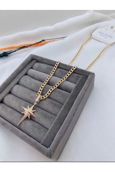 Freya Zircon Stone North Star Necklace