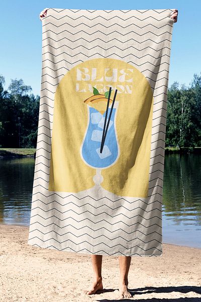Sozakko Πετσέτα παραλίας μπάνιου Blue Lagoon Unisex βαμβακερή