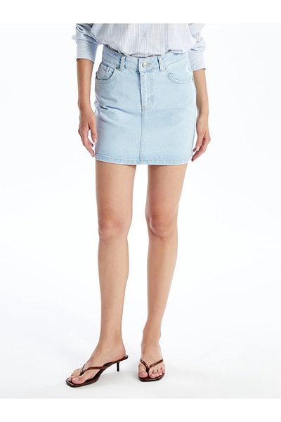 LC Waikiki LCW Vision S. Fusta Jean pentru femei Indigo Rodeo Standard Fit