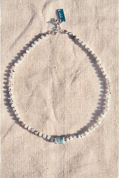 CAPO by Aytaç Yamaç Larimar and Moonstone Necklaces - Peaceful and Straight Unisex Natural Stone Set