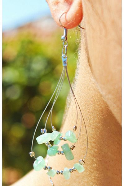 Mıçı New Season Stylish Aventurine Stone Natural Stone Earrings
