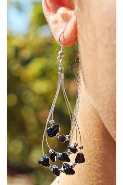 Mıçı New Season Stylish Onix Stone Natural Stone Earrings