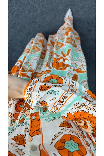 bybaharoz Cotton Viscose Dress - Buttoned Design