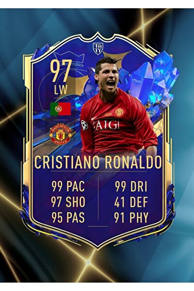 512 STORE Cristiano Ronaldo Fifa Fut Card Duvar Poster 30x42 Cercevesiz