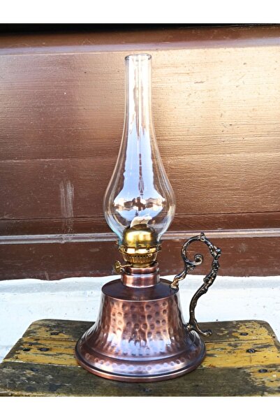 Genel Markalar Bakır Gaz Lambası Eskitme Büyük Boy Nostaljik Bakır Kandil