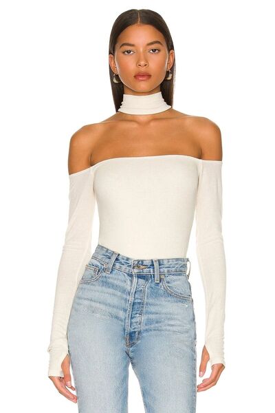 By Kul Design Γυναικεία μπλούζα με κορδόνια σε λευκό ζέρσεϊ