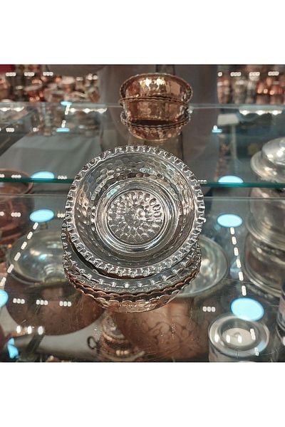 Bakır Center Copper Snack Holder Copper Breakfast Set 6 Pieces Breakfast Copper Nuts Small Size