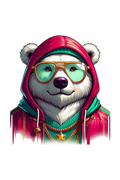 MegaSticker Cool Polar Bear - خوذة سيارة ودراجة نارية مقاس 14 × 12 سم، وملصق ...