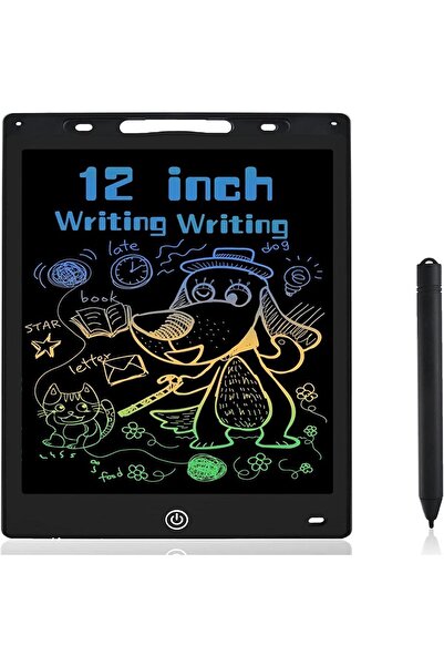 Pemendo 12" Büyük Boy, Dijital Kalemli, Çizim Yazı Tahtası, Çocuk Çizim Tablet, 12 Inç Ekran Renkli