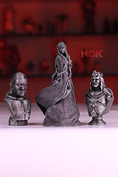 GÜRCÜ 3D Galadriel, Aragorn ve Legolas figür seti - Yüzüklerin Efendisi/LOTR