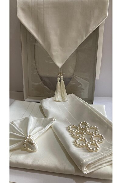 çeyizimhome 8 طقم صالة كتان شتوي 18 قطعة - طقم طعام