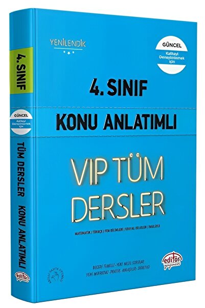 Editör Yayınevi 4. Sınıf VIP Tüm Dersler Konu Anlatımlı Mavi Kitap