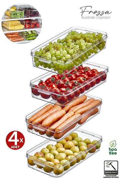 Eva Mia 2Lt Frossa Refrigerator Organizer - 4X Storage and Organizer