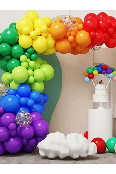 BALON HOME طقم الحفلات، ألوان ماكارون، 100 قطعة بالونات وسلسلة بالونات، طقم ب...