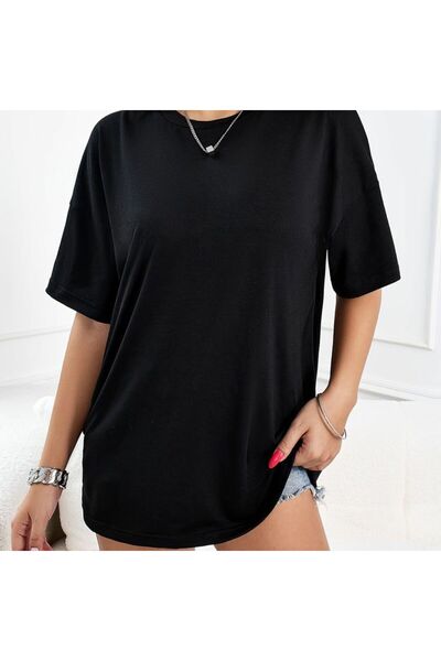 THE WHITE Tricou negru supradimensionat pentru femei