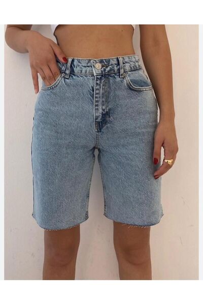 Gokilibutik kadın kesik paça kot bermuda şort