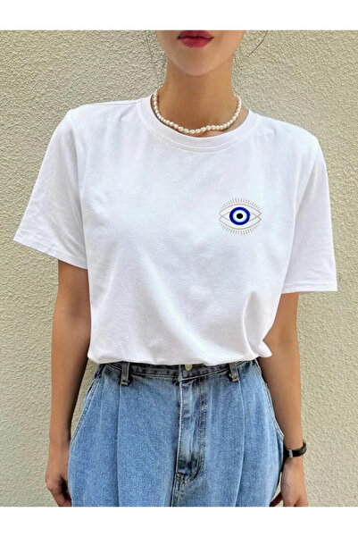 AEMİ Tricou unisex No More Evil Eye - 100% bumbac, imprimeu oversize