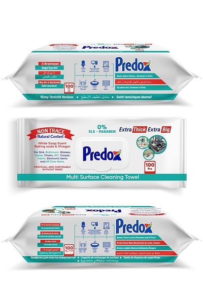 PREDO Predox Surface Cleaner Wipes (100x5) 5 Pack