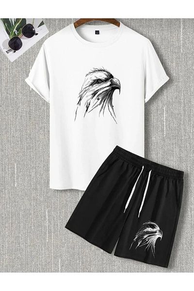 trend selection Unisex Magnificent Eagle Printed Top and Bottom Set