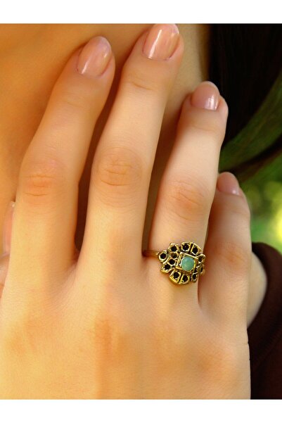 esha العقيق الأخضر الحد الأدنى منقوشة - الحجر الطبيعي العتيقة خاتم المرأة قابل للتعديل euy37ya