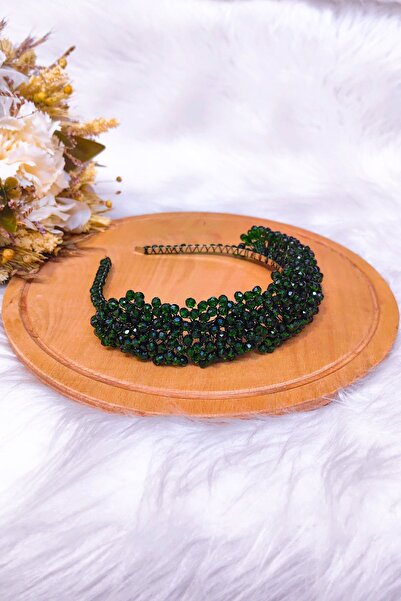 SimgeAksesuar Tamamen El Yapımı Yeşil Kristal Taşlı Şık Ve Zarif Kına Ve Nişa...