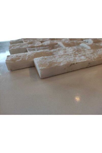 Polen Stone Beyaz Mermer Patlatma Duvar Kaplama Taşı Simli Fileli