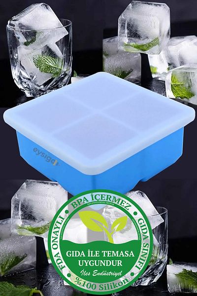 Eysigo Blue Silicone Meat Bone Juice Food Freezer Storage Container with Lid