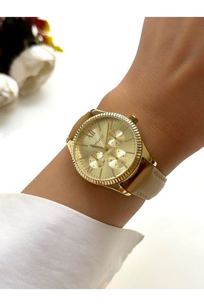 Ferrucci FERRUCCİ- (LIGHT BROWN) LEATHER CORD WOMEN'S WRISTWATCH