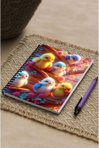 kutuTR Chicks 100 Sheets Lined Wooden MDF Vip Modelist Notebook - 15x21, 80gr/m2, Ç511